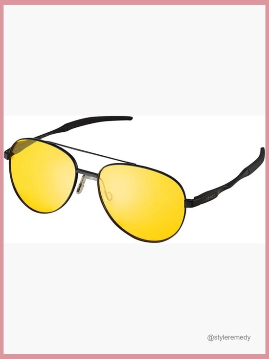 Aviator Night Driving Glasses with Polarized Yellow Lens Anti Glare main image 5
